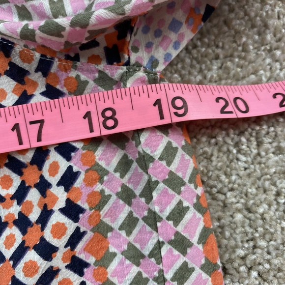 J. Crew Womens Top 4 Pink Orange Cotton Boho Geometric Hippie Lightweight - Picture 4 of 8